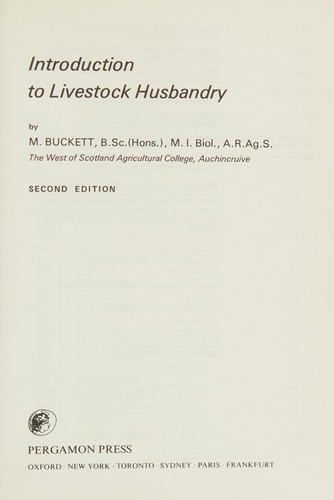 Introduction to livestock husbandry