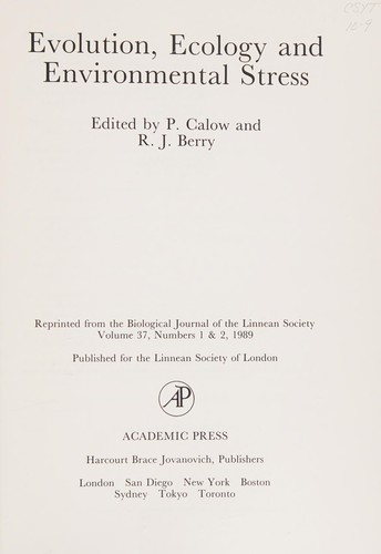 Evolution, ecology and environmental stress