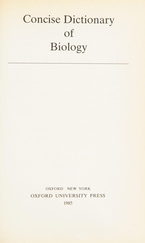 Concise dictionary of biology