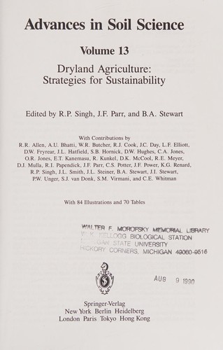 Dryland agriculture : Strategies for sustainability