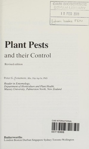 Plant pests and their control