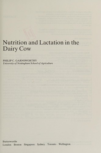 Nitrition and lactation in the dairy cow