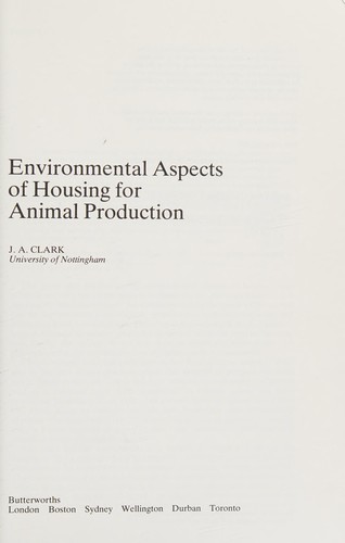 Environmental aspects of housing for animal production