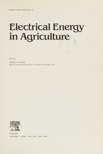 ELECTRICAL energy in agriculture